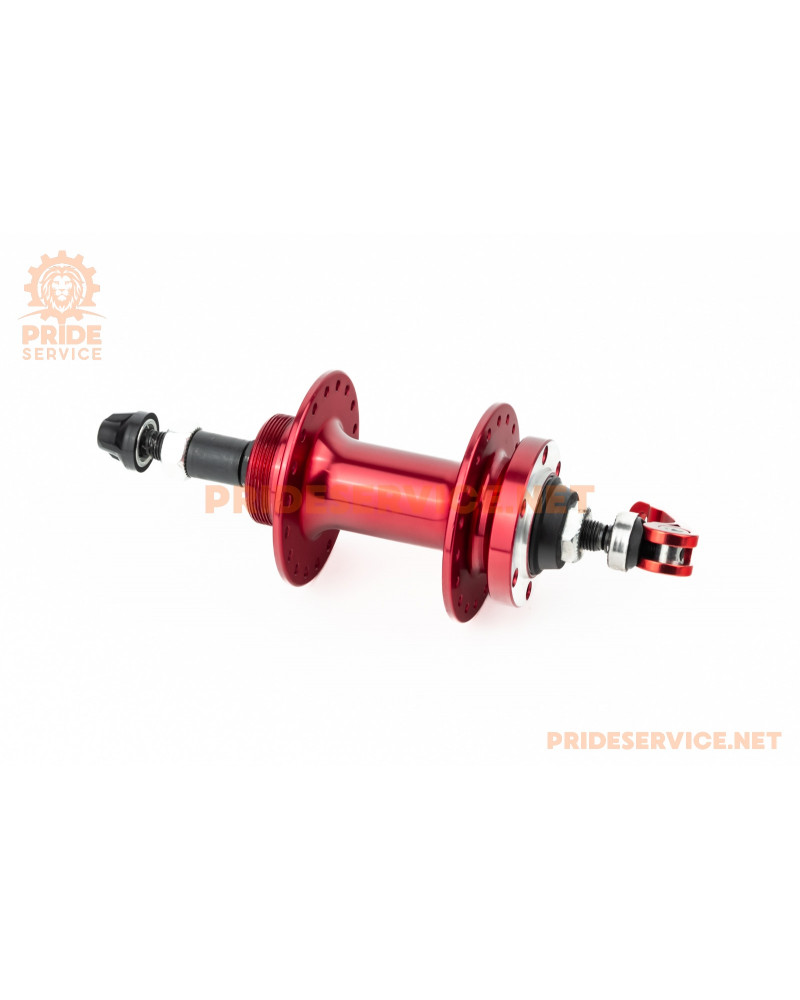 Втулка задня MTB алюмінієва 14Gx36H під вільнобіг, Disk-brake, 2 пром-підшипники 6200 2RS, кріпл. ексцентрик, червона U-B07RHQ