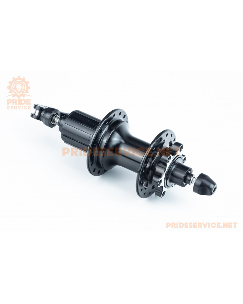 Втулка задня MTB алюмінієва 14Gx32H під касету 8-11зв, Disk-brake, 4 промпідшипники 6001 2RS, кріпл. ексцентрик, чорна U-B25RQR