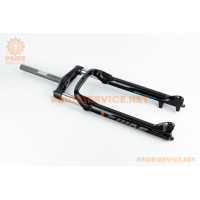 Вилка 26" FAT BIKE амортизаційна, без різьби 1-1/8" (28,6мм), шток 240мм, з ходом 100мм, Disk-brake, Preload, алюмінієва, чорна GUIDE
