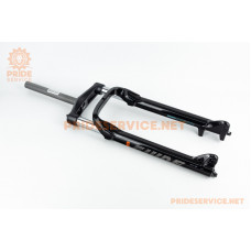 Вилка 26" FAT BIKE амортизаційна, без різьби 1-1/8" (28,6мм), шток 240мм, з ходом 100мм, Disk-brake, Preload, алюмінієва, чорна GUIDE