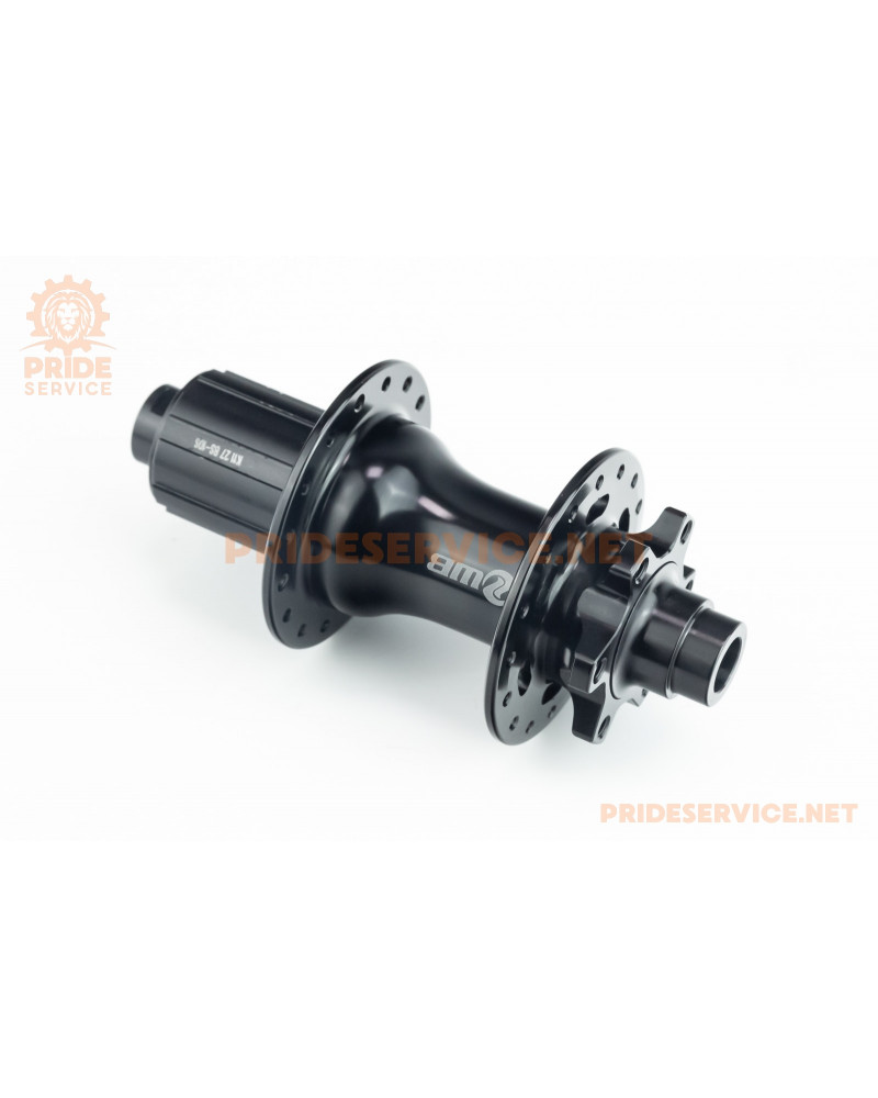 Втулка задня MTB алюмінієва 14Gx32H під касету 8-10з, Disk-brake, пром-підшипники, кріпл. під вісь 12мм, чорна WB-241