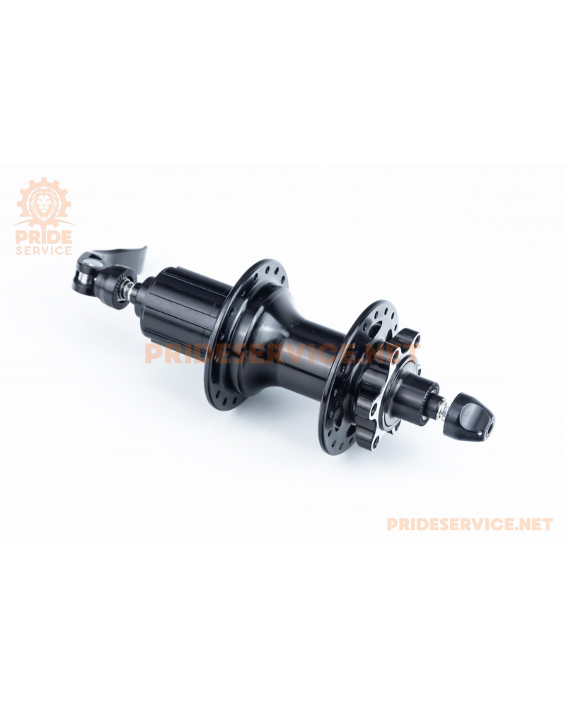 Втулка задня MTB алюмінієва 14Gx36H під касету 8-11зв, Disk-brake, 4 пром-підшипники 6001 2RS, кріпл. ексцентрик, чорна U-B25RQR