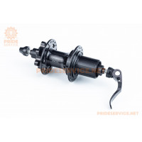 Втулка задня MTB алюмінієва 14Gx36H під касету 8-11зв, Disk-brake, 4 пром-підшипники 6001 2RS, кріпл. ексцентрик, чорна U-B25RQR