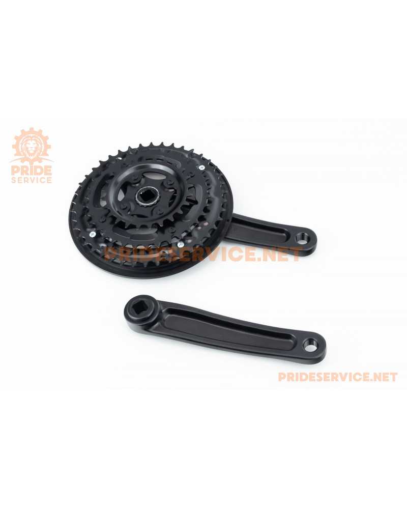 Шатуни "квадрат" 170мм, 42.34.24T MTB, алюмінієві, чорні AM-089