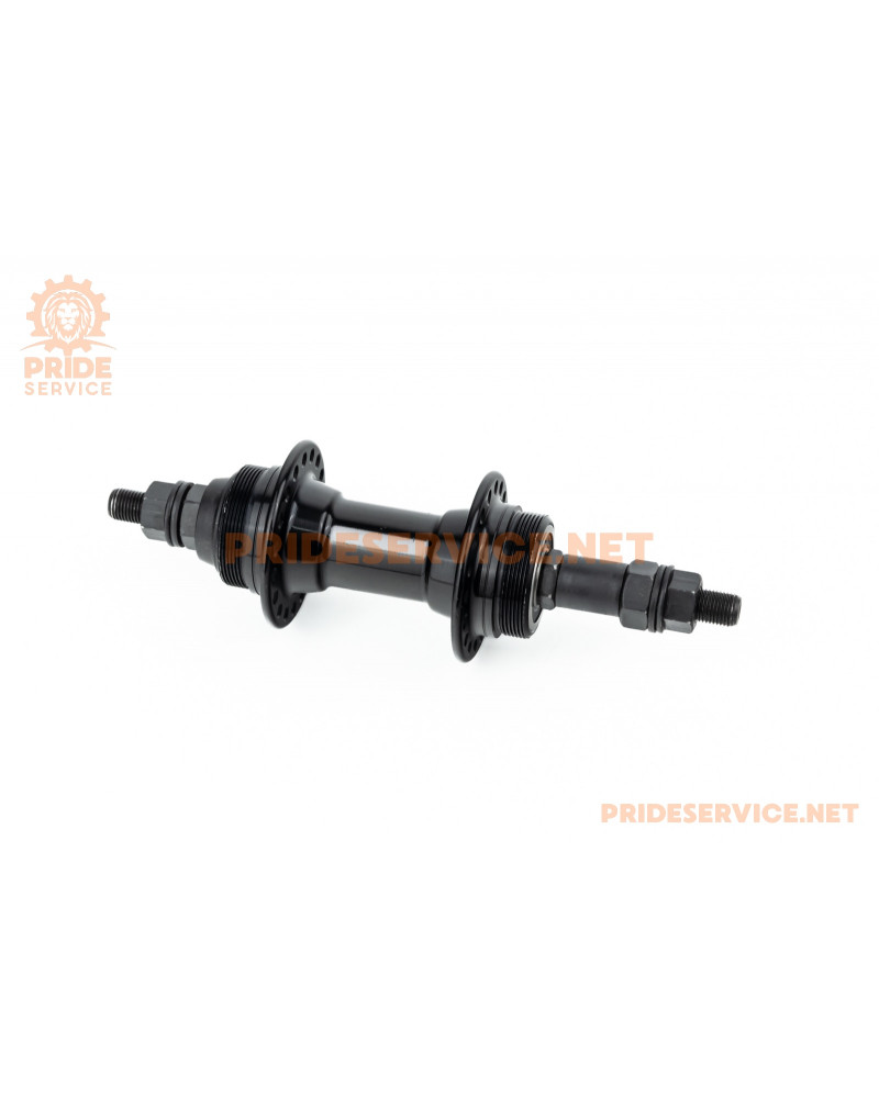 Втулка задня MTB алюмінієва 14Gx36H під вільнобіг, Disk-brake (різьба), 2 пром-підшипники 6200 2RS, кріпл. гайка, чорна U-B23RB
