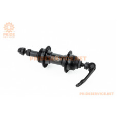 Втулка задня MTB алюмінієва 14Gx36H під вільнобіг, Disk-brake (різьба), 2 пром-підшипники 6200 2RS, кріпл. ексцентрик, чорна U-B23RQR