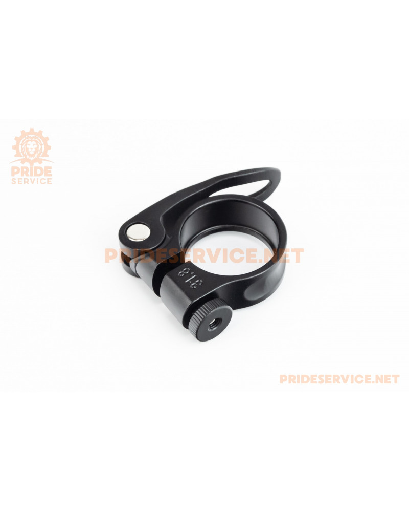 Затискач (хомут) труби сидіння MTB 31,8мм, кріпл. ексцентрик, алюмінієвий, чорний