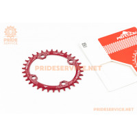 Зірка передня MTB (Oval) Narrow Wide 34Т (BCD:104мм), алюмінієва, червона