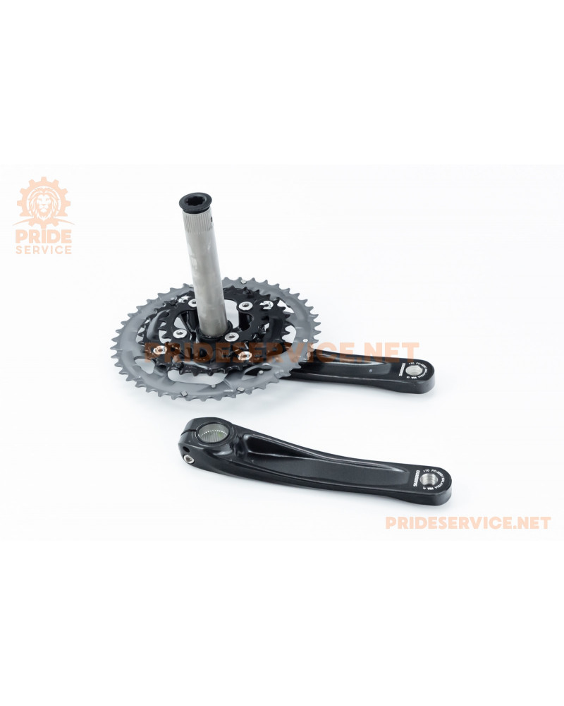 Шатуни "Hollowtech II" 170мм, 44.32.22T MTB, інтегрована вісь 24мм, алюмінієві, чорні DEORE FC-M591