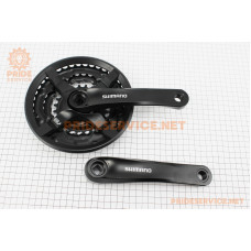 Шатуни "квадрат" 165мм, 42.34.24T MTB, алюмінієві, чорні FC-TY501