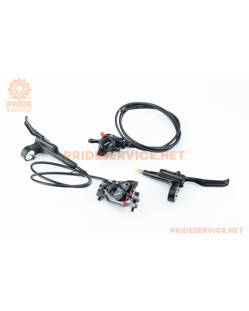 Гальмо Disk-brake гідравлічне переднє 800мм (F180мм)+заднє 1450мм (без адаптера), чорне BR-MT200, НЕ В ЗБОРІ!