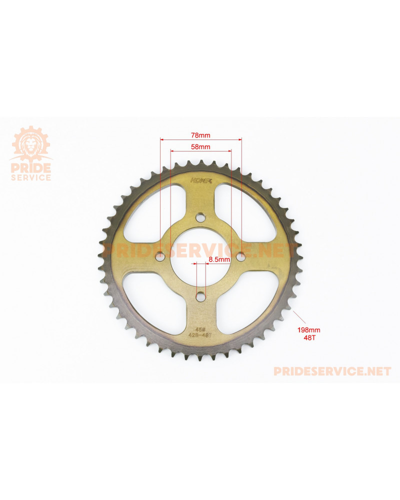 Зірка задня JD125-428-48Т-d-58; 4отв.*78мм GOLD