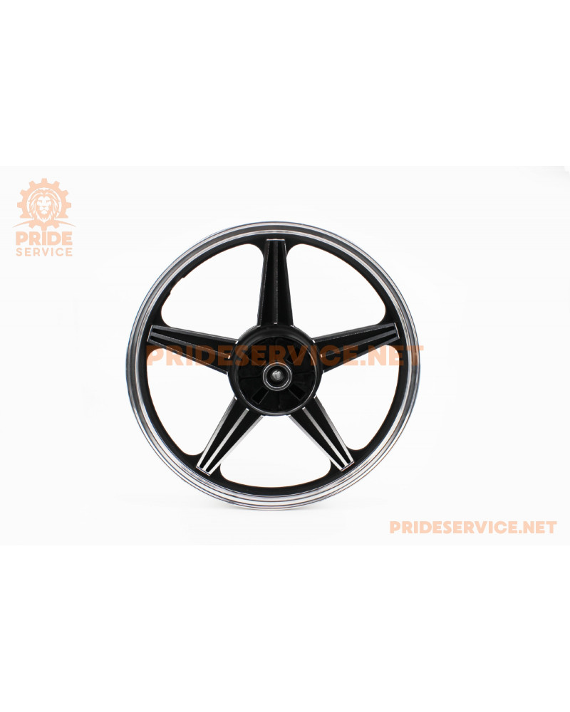 Диск колісний задній литий 18x1,6 ZS-200 (під роздільні гумки) "зірка", чорний (вісь 15мм)