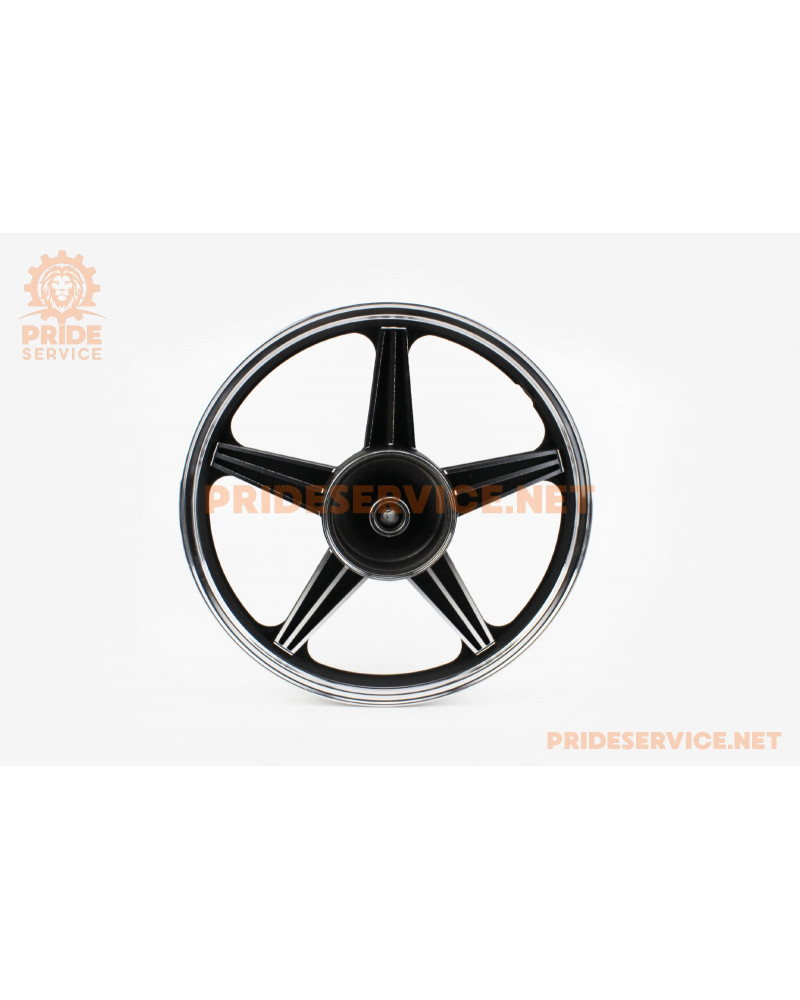 Диск колісний задній литий 18x1,6 ZS-200 (під роздільні гумки) "зірка", чорний (вісь 15мм)