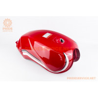 УЦІНКА CB125-250 (Viper 125J) Бак паливний, червоний (під прямокутну кришку бака, під кран палив. на болти) (подряпина на баку, див. фото)
