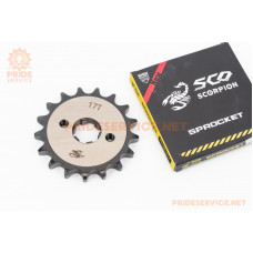 Зірка передня CG/CB-428H-17T (під шліц 5мм) "гартована" Loncin JL200-68A/LIFAN