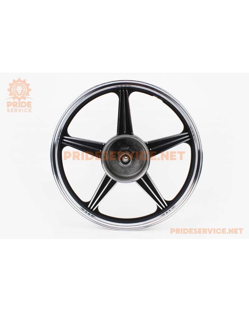 Диск колісний задній литий 18x1,85 ZS-200 (під роздільні гумки) "зірка", чорний (вісь 15мм)