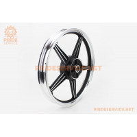 Диск колісний задній литий 18x1,85 ZS-200 (під роздільні гумки) "зірка", чорний (вісь 15мм)