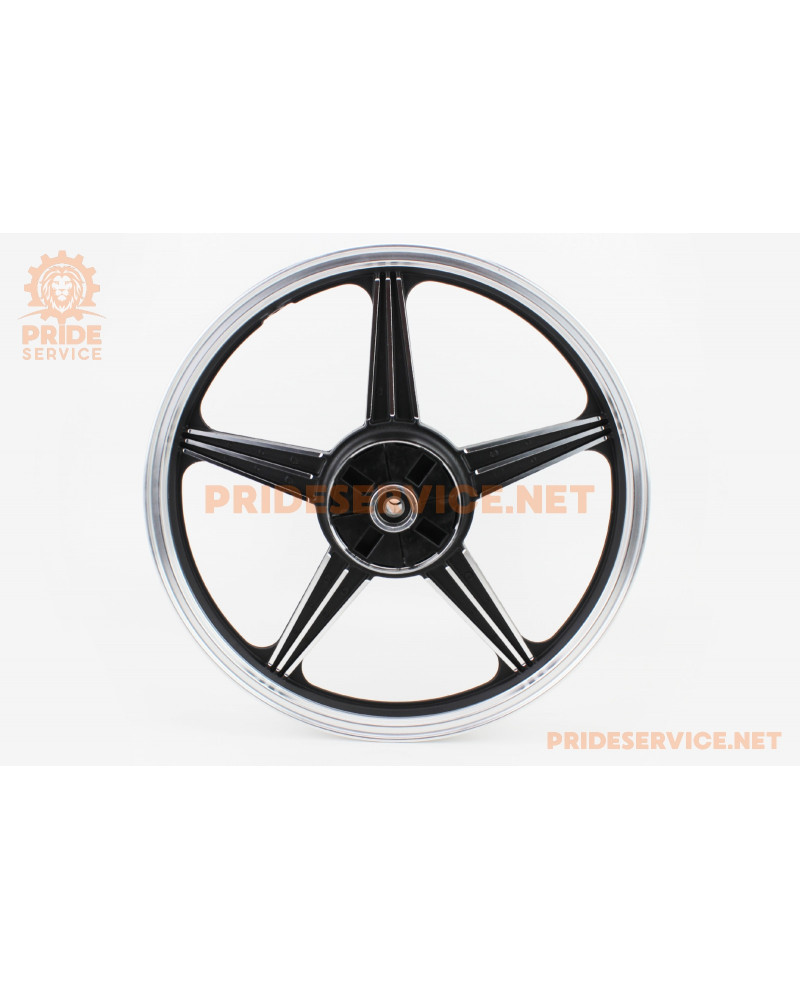 Диск колісний задній литий 18x1,85 ZS-200 (під роздільні гумки) "зірка", чорний (вісь 15мм)