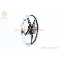 УЦІНКА Viper-125-150J Диск колісний задній литий 18x1,6 ZS-200 (під роздільні гумки) "зірка", чорний (вісь 15мм) (пошкодження борту, див. фото)