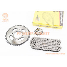 Зірки, ланцюг к-кт ZS125J, 428-116L+43T+15T "гартований" (у коробці)