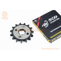 Зірка передня CG/CB-428H-15T (під шліц 5мм) "гартована" Loncin JL200-68A/LIFAN