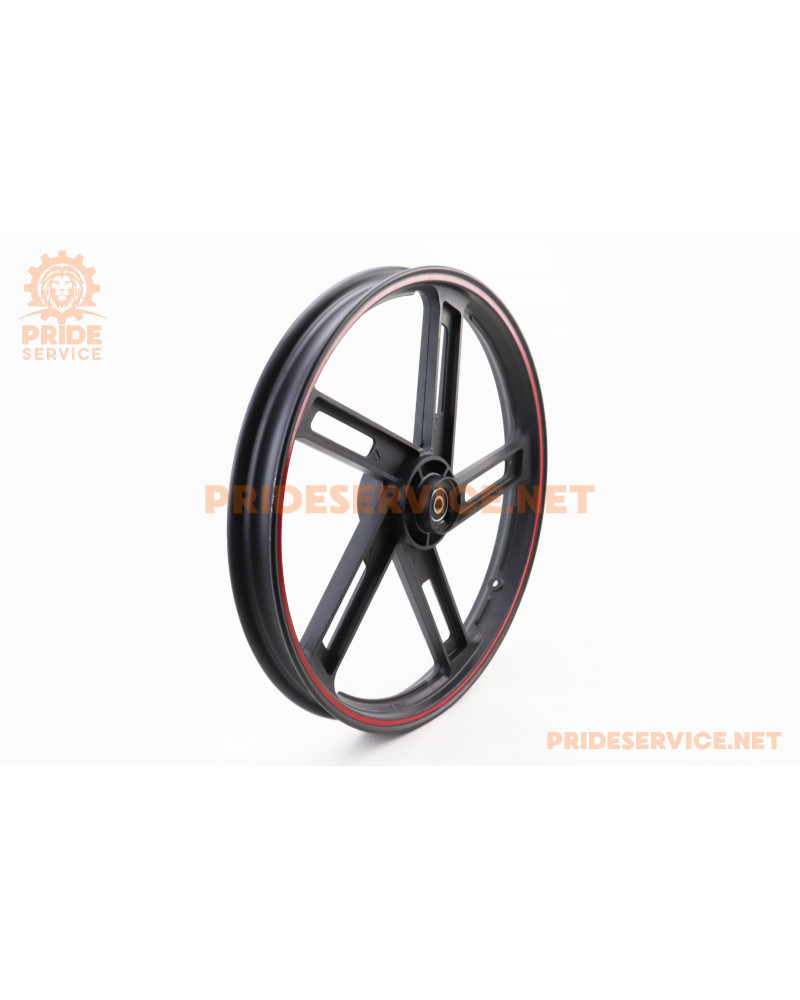 Диск колісний передній литий 18x1,6 "промені", чорний (вісь 12мм) тип 2