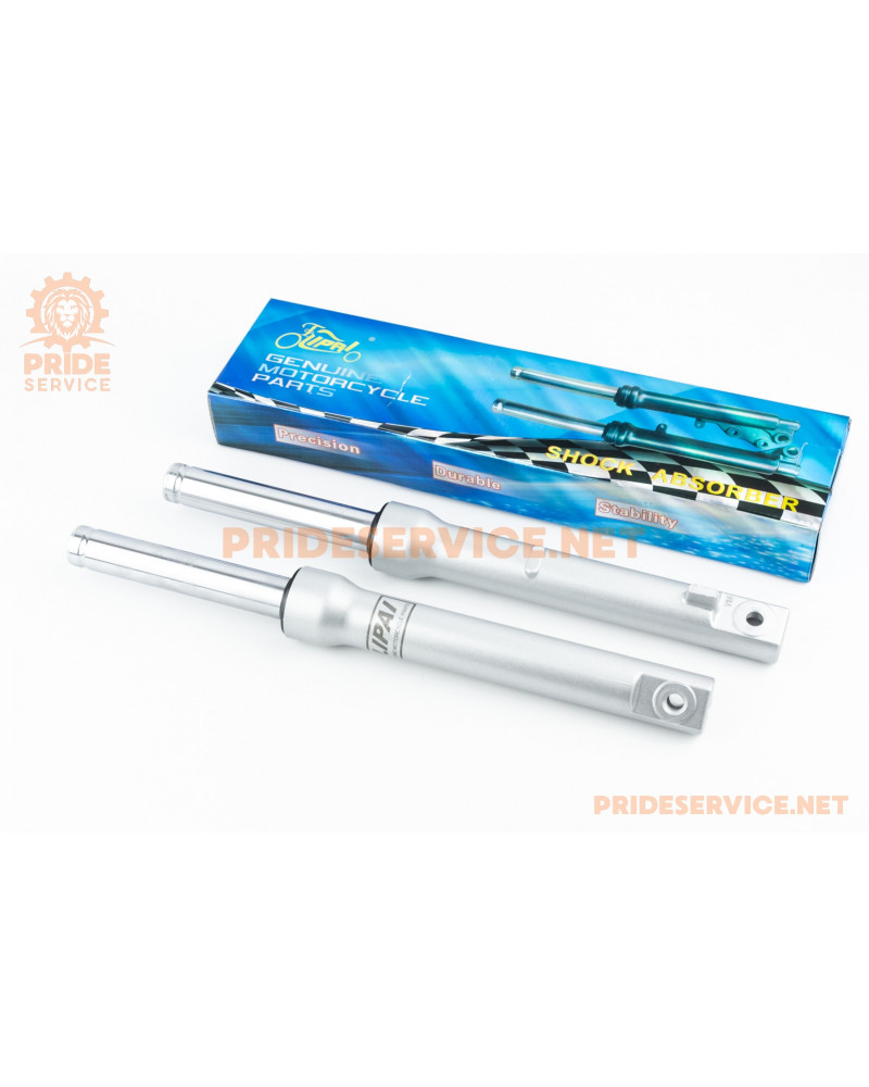 Вилка передня (перо) ліве, праве к-кт 2шт Honda DIO, 390мм (під бараб. гальм.) якісні, сірі