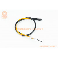 Трос спідометра Honda DIO ZX AF28/35 (із защіпкою, квадрат-квадрат) (трос 87см; кожух 83см), жовтий