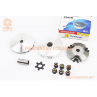 Варіатор передній к-кт Yamaha JOG 50 (під вал 13мм) + втулка, крильчатка, хрест