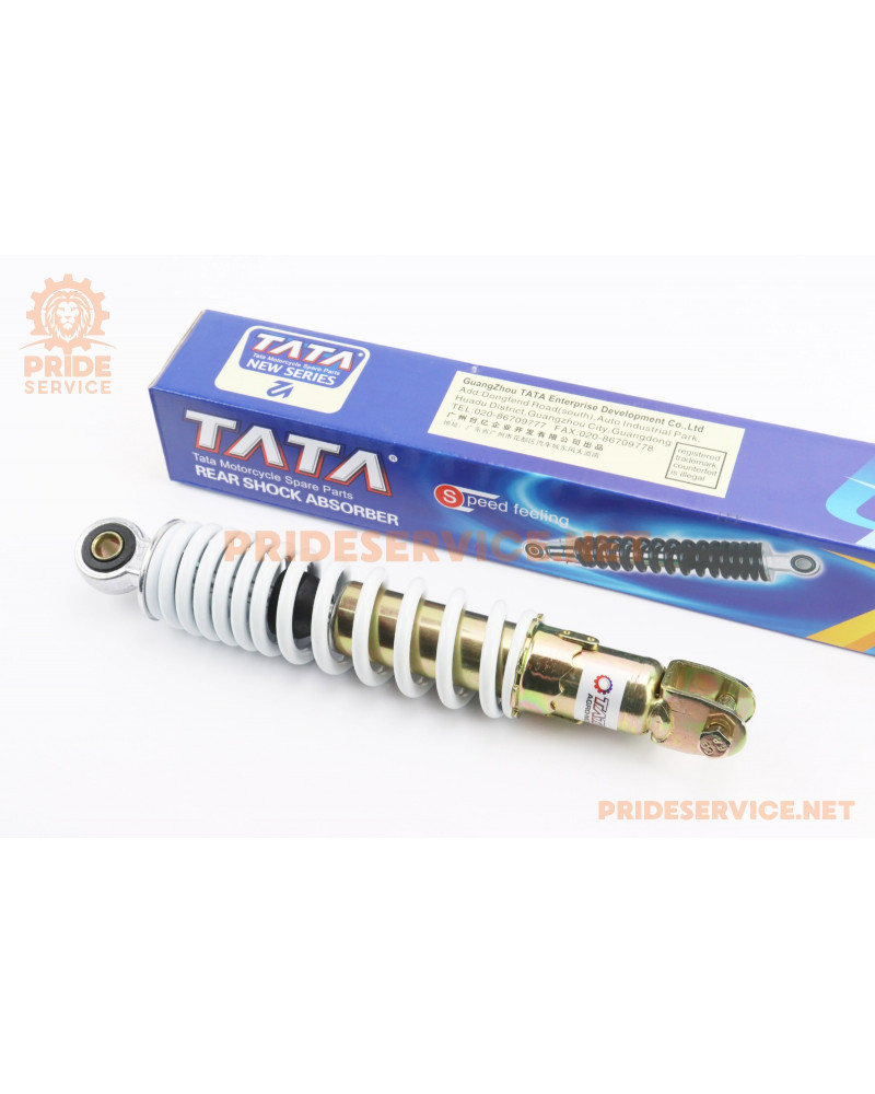 Амортизатор задній GY6/Yamaha-270мм*D-52мм (втулка 10мм / вилка 8мм) регул., білий