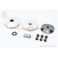 Варіатор передній к-кт Yamaha JOG 90 (під вал 16мм)+втулка, крильчатка, хрест