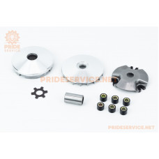 Варіатор передній к-кт Yamaha JOG 90 (під вал 16мм)+втулка, крильчатка, хрест