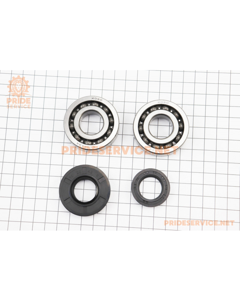 Підшипник коленвала JOG 6204 (20x47x12) к-кт 2шт + сальник 20x42x8 / 20x30x6 2шт