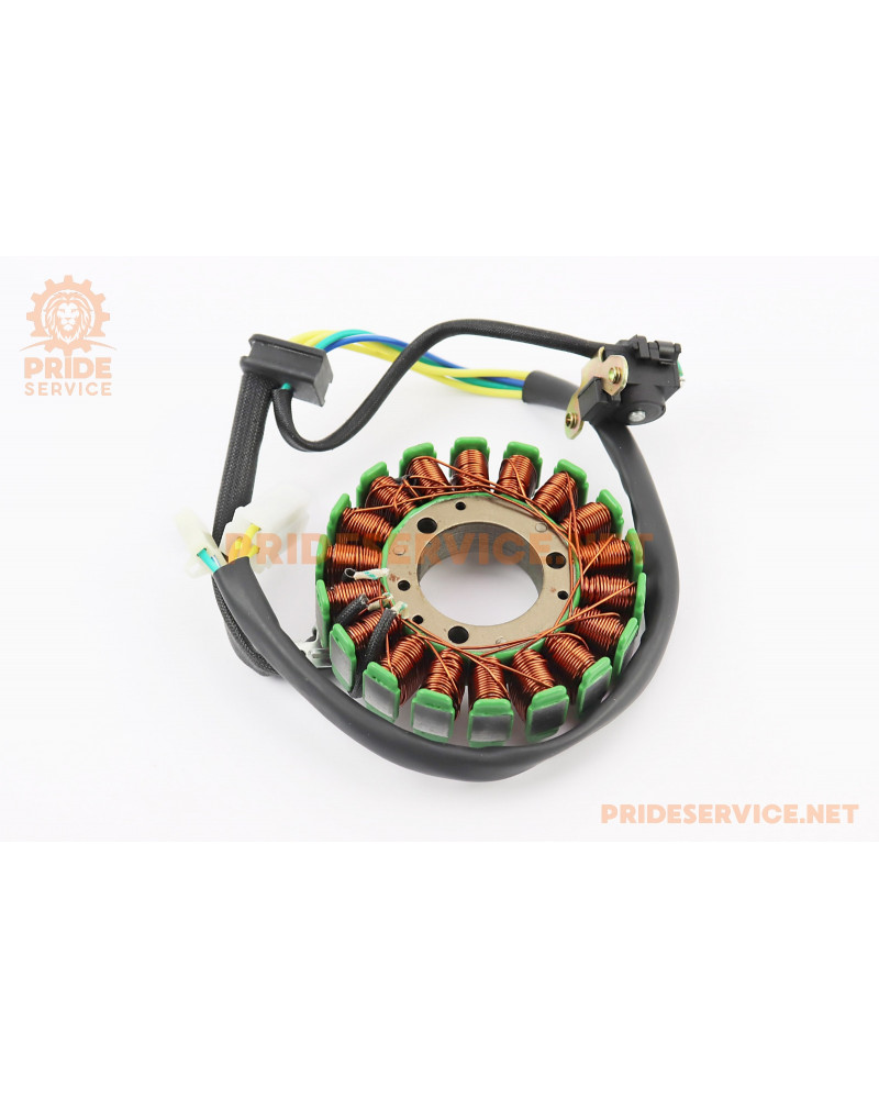 Статор магнето (генератора) Yamaha MAJESTY 250 (18 котушок роз'єм "мама/мама 3+2") тип 2