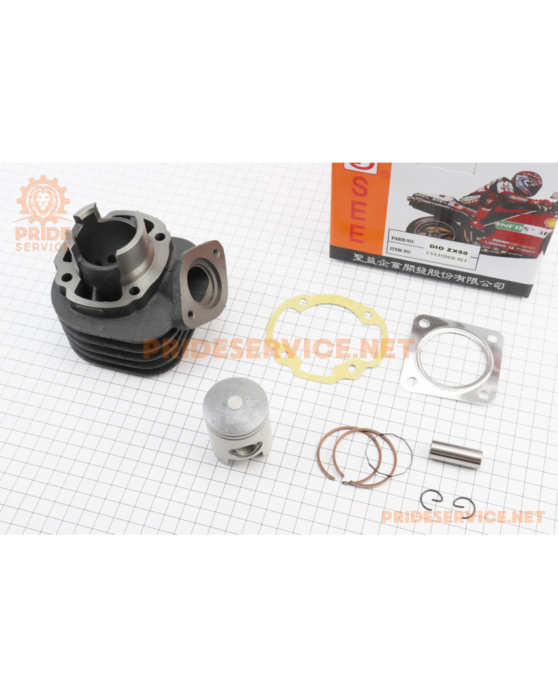 Циліндр к-кт (цпг) Honda DIO ZX/AF34 50cc-40мм (палець 12мм) (AF35 DIO ZX; AF48 LEAD), жовта коробка