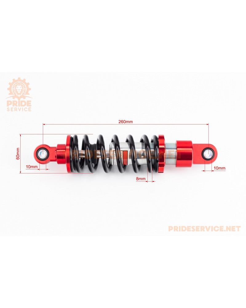 Амортизатор задній МОНО 260мм*d-??мм (втулка ??мм/втулка ??мм) регул., чорний