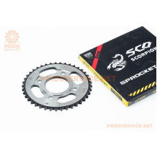 Зірка задня WY125-428-41T-d-58; 4отв.*90мм "гартована" (ZS125J спиці)