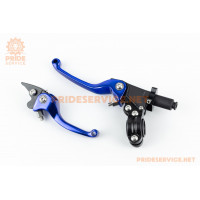 Важелі керма лівий, правий, к-кт 2шт (під зчепл./диск. гальмо), відкидне "синій"