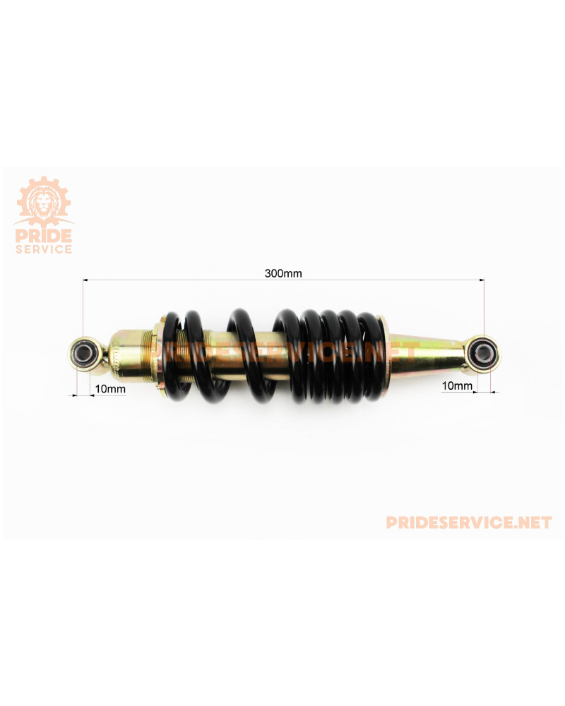 Амортизатор задній МОНО 305мм*d-75мм (втулка 10мм/втулка 10мм) регул., чорний