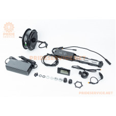 ЕЛЕКТРО-мотор заднього колеса 36V-500W, під вільнобіг, Disk-brake, кріп. гайка+контролер, ручка газу, зарядний пристрій, E-BIKE