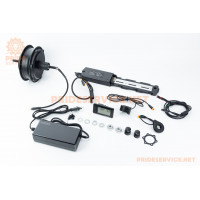 ЕЛЕКТРО-мотор заднього колеса 36V-500W, під касету, Disk-brake, кріпл. гайка+контролер, ручка газу, зарядний пристрій, E-BIKE