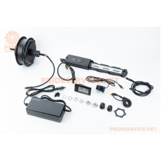 ЕЛЕКТРО-мотор заднього колеса 36V-500W, під касету, Disk-brake, кріпл. гайка+контролер, ручка газу, зарядний пристрій, E-BIKE
