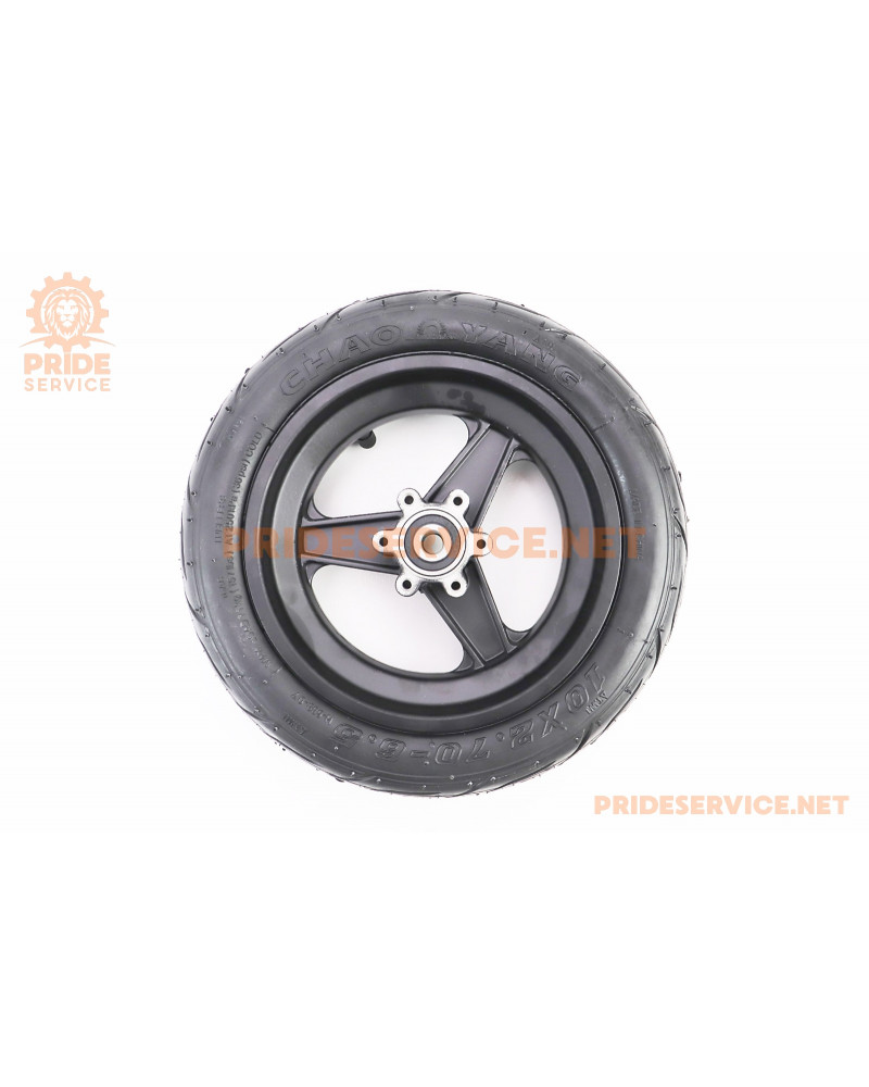 Колесо переднє 10" алюмінієве, пром-підшипники (10х30х9) 6200 2RS, під Disk-brake, Т4 (електросамокат)