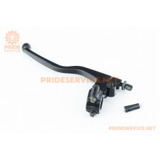 Важіль керма лівий (зчеплення), кріплення+жабка, під дзеркало M10, МОТО, чорний