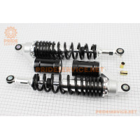 Амортизатор задній JH/CB/CG-345мм*d-60мм (втулка 12мм/втулка 10мм) газовий регул., чорний к-кт 2шт