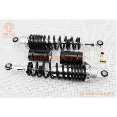 Амортизатор задній JH/CB/CG-345мм*d-60мм (втулка 12мм/втулка 10мм) газовий регул., чорний к-кт 2шт