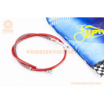 Шланг гальмівний 90см (під болт-штуцер 10/10мм) армований, червоний