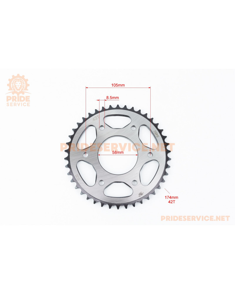 Зірка задня 428-42T-d-64; 6отв.*105мм