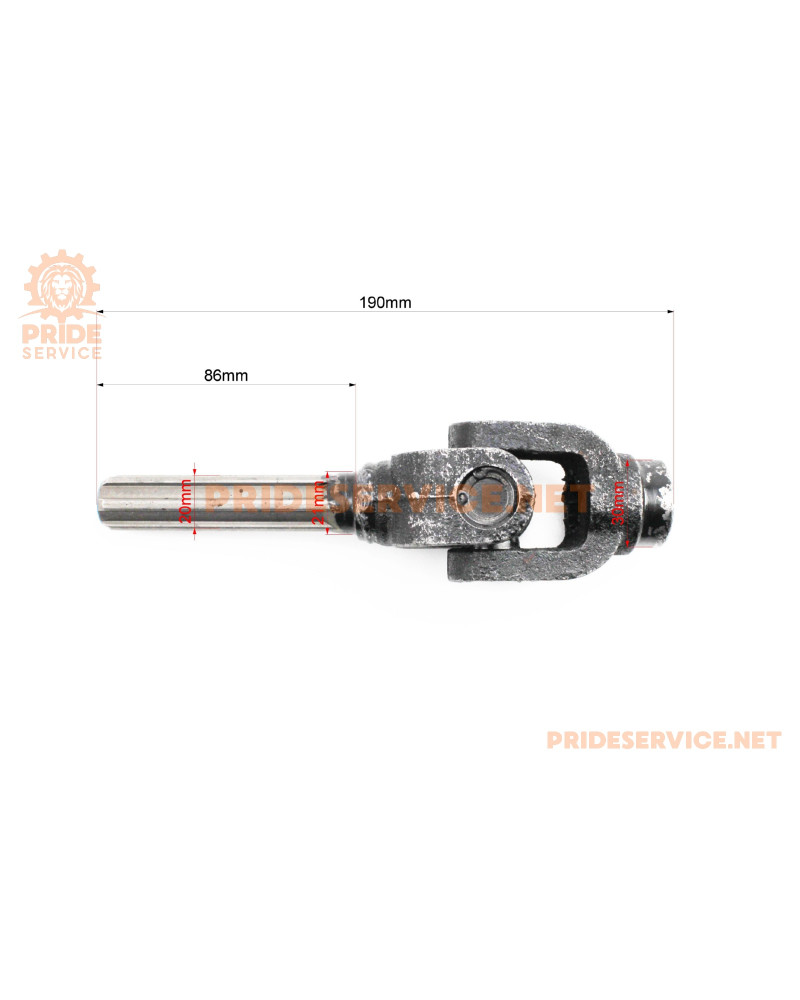Карданний вал реверсу, в зборі d1=16/20мм, d2=17/20мм)